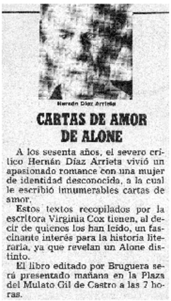 Cartas de amor de Alone.