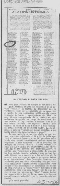 La verdad a pata pelada.