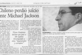 Chileno perdió juicio ante Michael Jackson  [artículo].
