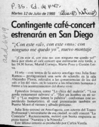 Contingente café-concert estrenarán en San Diego