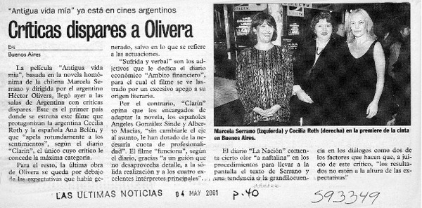 Críticas dispares a Olivera  [artículo]