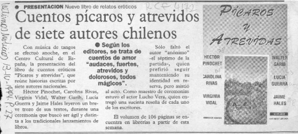 Cuentos pícaros y atrevidos de siete autores chilenos  [artículo].