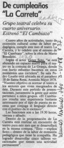 De cumpleaños "La carreta"