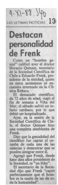 Destacan personalidad de Frenk  [artículo].
