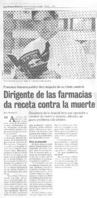Dirigente de las farmacias da receta contra la muerte