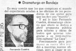 Dramaturgo en bandeja.  [artículo]