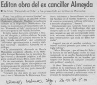 Editan obra del ex Canciller Almeyda