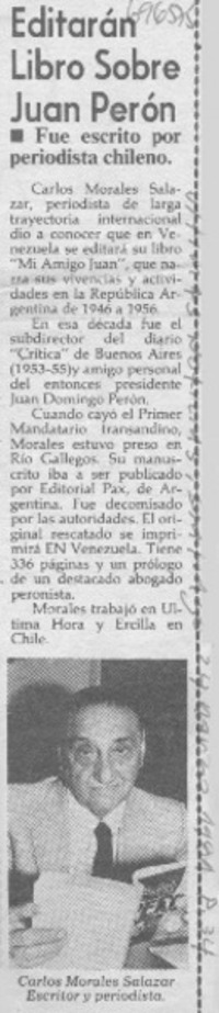 Editarán libro sobre Juan Perón.
