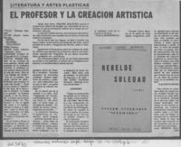 El profesor y la creación artística.