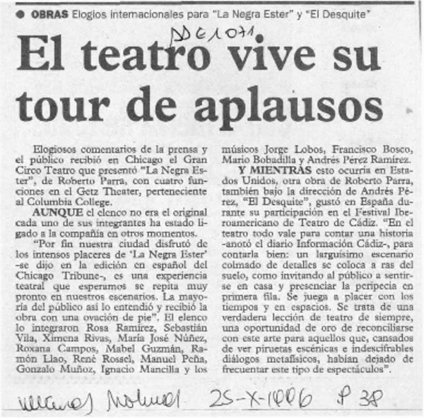 El Teatro vive su tour de aplausos  [artículo].