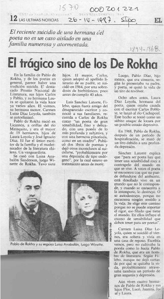 El Trágico sino de los de Rokha  [artículo].