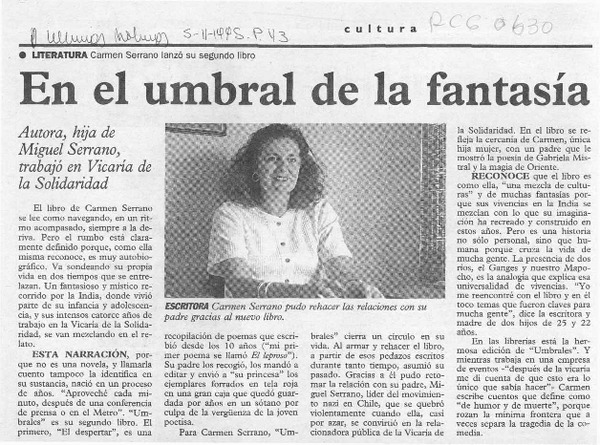 En el umbral de la fantasía  [artículo].