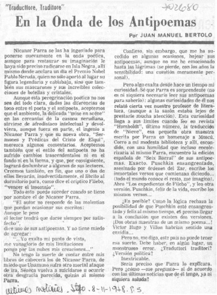 En la onda de los antipoemas