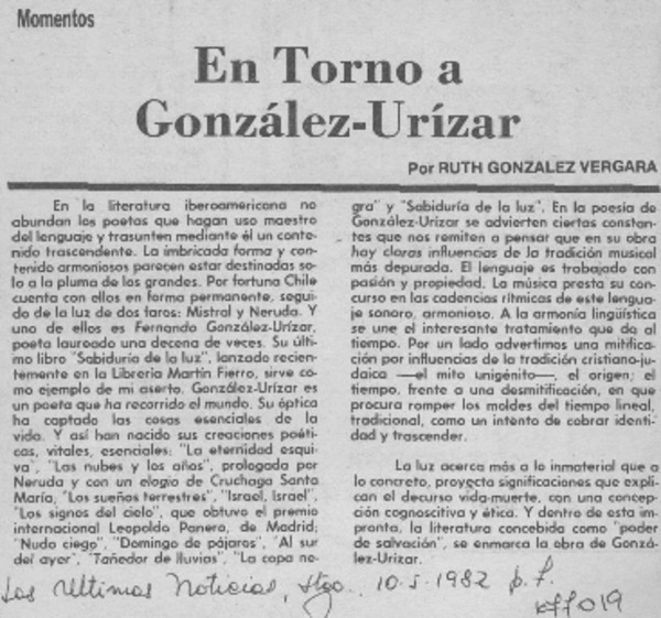 En torno a González-Urízar