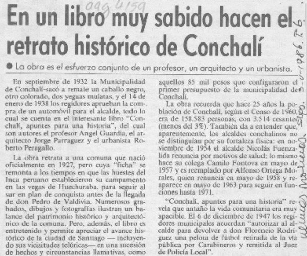 En un libro muy sabido hacen el retrato histórico de Conchalí