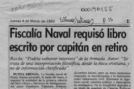 Fiscalía Naval requisó libro escrito por capitán en retiro  [artículo].