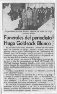 Funerales del periodista Hugo Goldsack Blanco  [artículo].