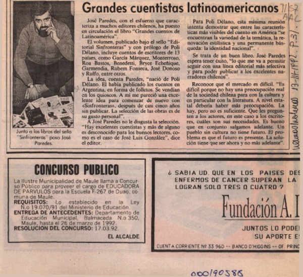 Grandes cuentistas latinoamericanos  [artículo].