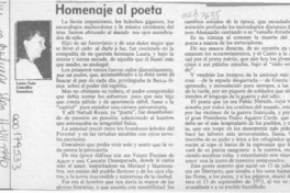 Homenaje al poeta  [artículo] Laura Soto González.