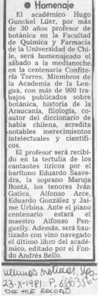 Homenaje.