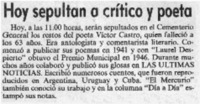 Hoy sepultan a crítico y poeta.