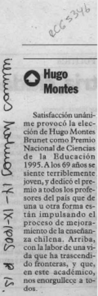 Hugo Montes  [artículo].