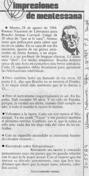 Impresiones de Mentessana