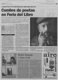 Cumbre de poetas en Feria del Libro  [artículo] S. V. R.