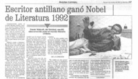 Escritor antillano ganó Nobel de Literatura 1992.