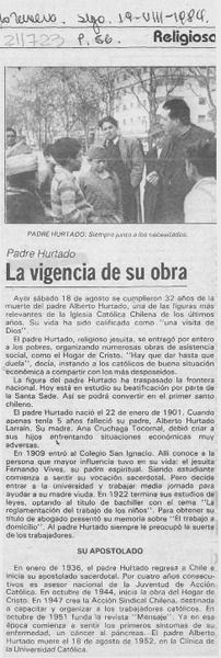 La Vigencia de su obra