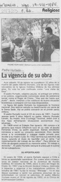 La Vigencia de su obra