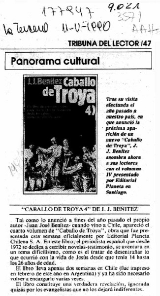 "Caballo de Troya 4" de J. J. Benítez  [artículo].