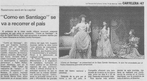 "Como en Santiago" se va a recorrer el país