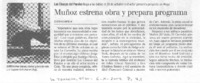 Muñoz estrena obra y prepara programa