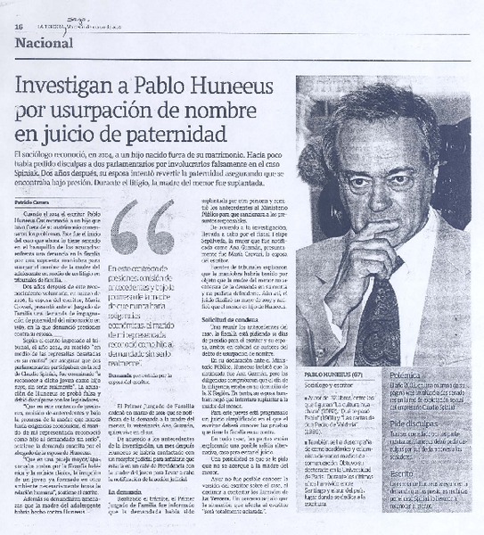Investigan a Pablo Huneeus por usurpación de nombre en juicio de paternidad