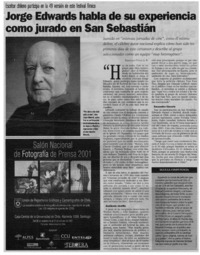 Jorge Edwards habla de su experiencia como jurado en San Sebastián