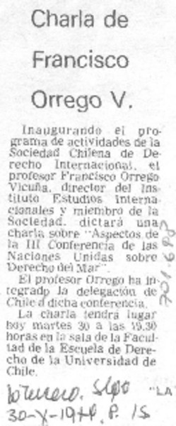 Charla de Francisco Orrego V.