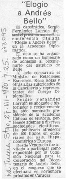 Elogio a Andrés Bello
