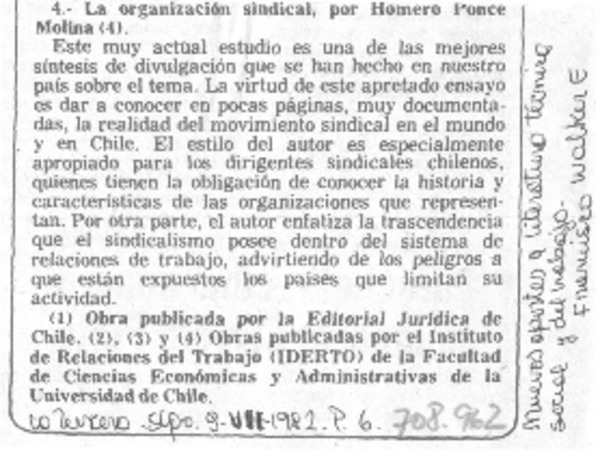 La organización sindical