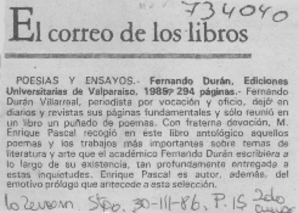 Poesías y ensayos.