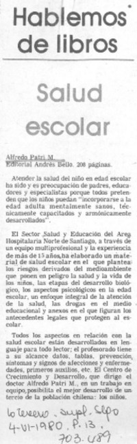 Salud escolar.