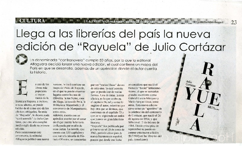Llega a las librerías del país la nueva edición de "Rayuela" de Julio Cortázar  [artículo]