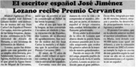 El escritor español José Jiménez Lozano recibe Premio Cervantes.
