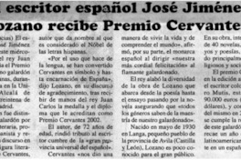 El escritor español José Jiménez Lozano recibe Premio Cervantes.