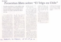 Presentan libro sobre "El trigo en Chile"