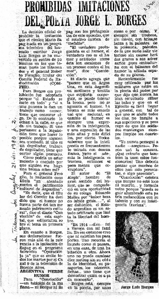 Prohibidad imitaciones del poeta Jorge L. Borges