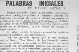 Palabras iniciales