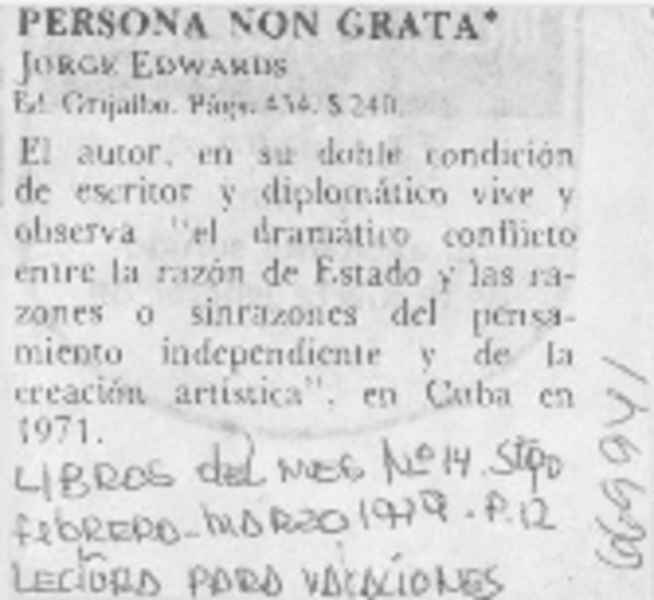 Persona non grata.