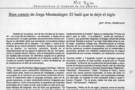 Bien común de Jorge Montealegre, el baúl que te dejó el siglo  [artículo] Arvo Anderson.