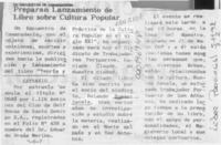 Preparan lanzamiento de libro sobre cultura popular  [artículo].